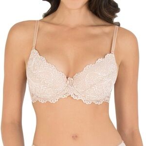 Lace Contour Push-Up Bra in Light Nude